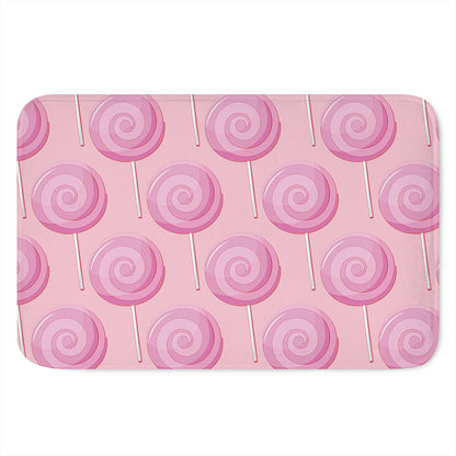 Pink Swirl Lollipop Pattern Print Indoor Door Mat