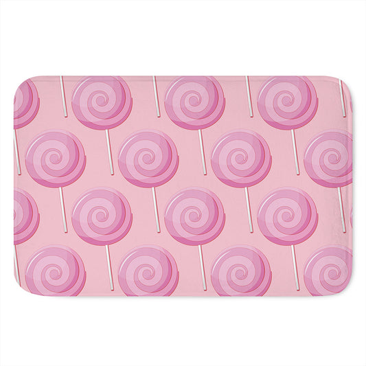 Pink Swirl Lollipop Pattern Print Indoor Door Mat