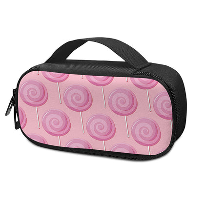 Pink Swirl Lollipop Pattern Print Insulin Cooler Travel Case