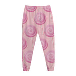 Pink Swirl Lollipop Pattern Print Jogger Pants