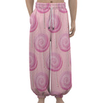 Pink Swirl Lollipop Pattern Print Lantern Pants