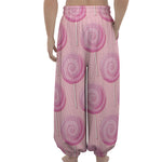 Pink Swirl Lollipop Pattern Print Lantern Pants