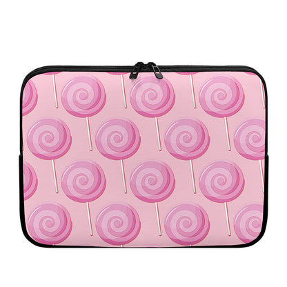 Pink Swirl Lollipop Pattern Print Laptop Sleeve