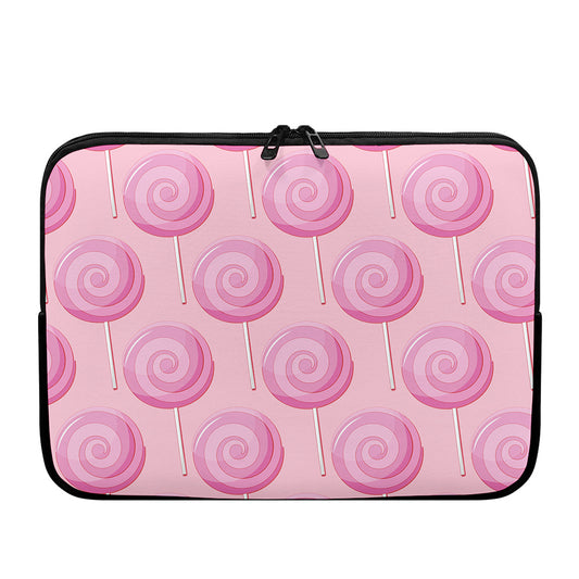 Pink Swirl Lollipop Pattern Print Laptop Sleeve