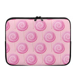 Pink Swirl Lollipop Pattern Print Laptop Sleeve