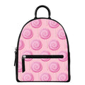 Pink Swirl Lollipop Pattern Print Leather Backpack