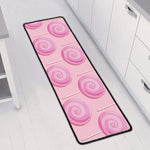 Pink Swirl Lollipop Pattern Print Long Kitchen Mat