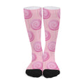 Pink Swirl Lollipop Pattern Print Long Socks
