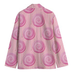 Pink Swirl Lollipop Pattern Print Men's Blazer