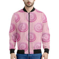 Pink Swirl Lollipop Pattern Print Men's Bomber Jacket