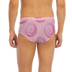 Pink Swirl Lollipop Pattern Print Men's Briefs