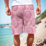 Pink Swirl Lollipop Pattern Print Men's Cargo Shorts