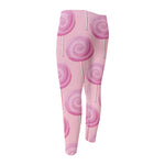 Pink Swirl Lollipop Pattern Print Men's Compression Pants
