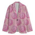 Pink Swirl Lollipop Pattern Print Men's Cotton Blazer