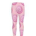 Pink Swirl Lollipop Pattern Print Men's Leggings