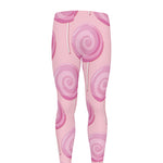 Pink Swirl Lollipop Pattern Print Men's leggings
