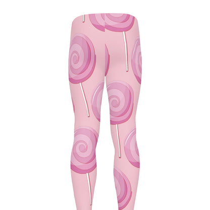 Pink Swirl Lollipop Pattern Print Men's leggings