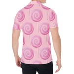 Pink Swirl Lollipop Pattern Print Men's Shirt