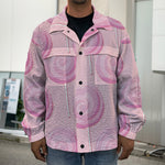Pink Swirl Lollipop Pattern Print Men's Shirt Jacket