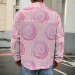 Pink Swirl Lollipop Pattern Print Men's Shirt Jacket