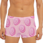 Pink Swirl Lollipop Pattern Print Men's Short Boxer Briefs