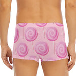 Pink Swirl Lollipop Pattern Print Men's Short Boxer Briefs