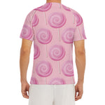 Pink Swirl Lollipop Pattern Print Men's Short Sleeve Rash Guard