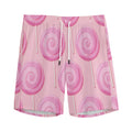 Pink Swirl Lollipop Pattern Print Men's Athletic Shorts