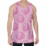 Pink Swirl Lollipop Pattern Print Men's Velvet Tank Top