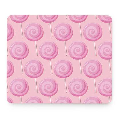 Pink Swirl Lollipop Pattern Print Mouse Pad