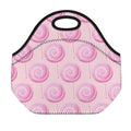 Pink Swirl Lollipop Pattern Print Neoprene Lunch Bag