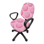 Pink Swirl Lollipop Pattern Print Office Chair Cover