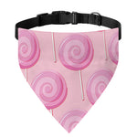 Pink Swirl Lollipop Pattern Print Over The Collar Dog Bandana