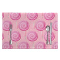Pink Swirl Lollipop Pattern Print Placemat