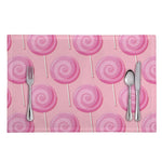 Pink Swirl Lollipop Pattern Print Placemat