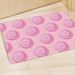 Pink Swirl Lollipop Pattern Print Polyester Doormat