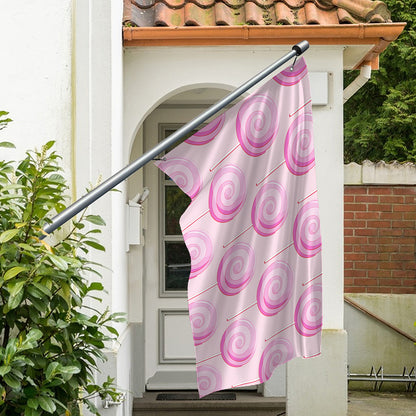 Pink Swirl Lollipop Pattern Print Polyester Flag