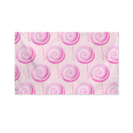 Pink Swirl Lollipop Pattern Print Polyester Flag
