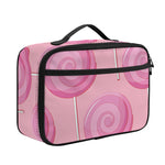 Pink Swirl Lollipop Pattern Print Portable Lunch Bag