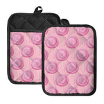 Pink Swirl Lollipop Pattern Print Pot Holders With Pocket
