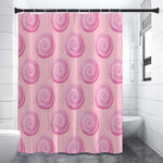 Pink Swirl Lollipop Pattern Print Premium Shower Curtain