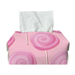 Pink Swirl Lollipop Pattern Print Rectangle Tissue Box Cover
