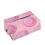 Pink Swirl Lollipop Pattern Print Rectangle Tissue Box Cover