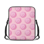 Pink Swirl Lollipop Pattern Print Rectangular Crossbody Bag