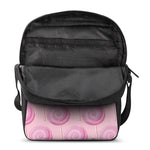 Pink Swirl Lollipop Pattern Print Rectangular Crossbody Bag