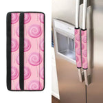 Pink Swirl Lollipop Pattern Print Refrigerator Handle Covers