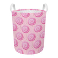 Pink Swirl Lollipop Pattern Print Round Laundry Basket