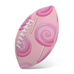 Pink Swirl Lollipop Pattern Print Rugby Ball