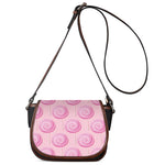 Pink Swirl Lollipop Pattern Print Saddle Bag