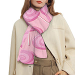 Pink Swirl Lollipop Pattern Print Scarf